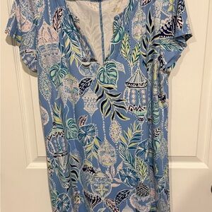 Lilly Pulitzer Light Blue Floral Midi Dress